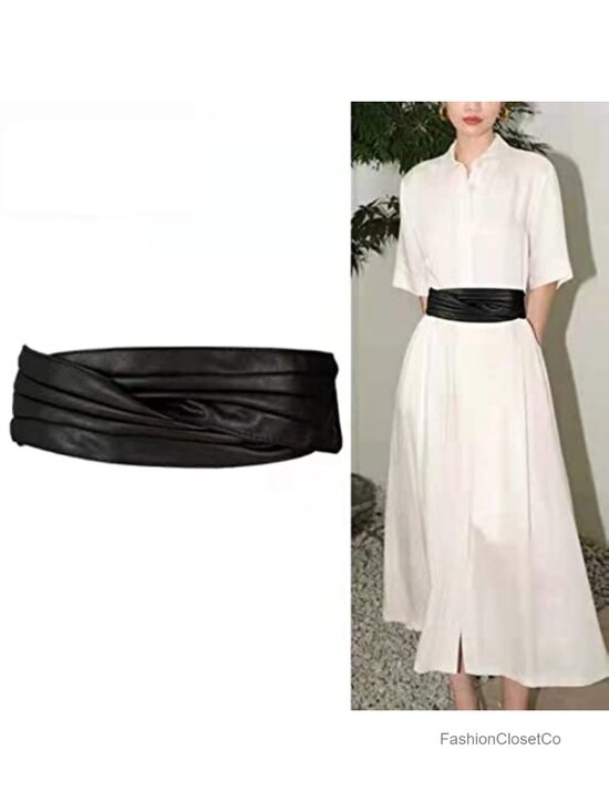 Wide Cinch Corset Belt Women\'s Retro Obi Belt Hook Loop Closure Waist 26-31